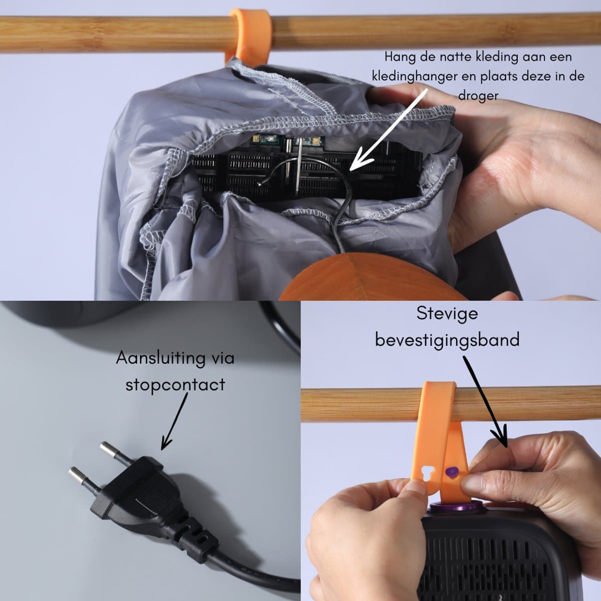 Caryota Mini Condensdroger - Reisdroger Voor Studenten & Kamperen - Antibacterieel - Tot 2.5 kg - Compacte Wasdroogcombinatie 450W - Kamer Verwarming thumbnail 7