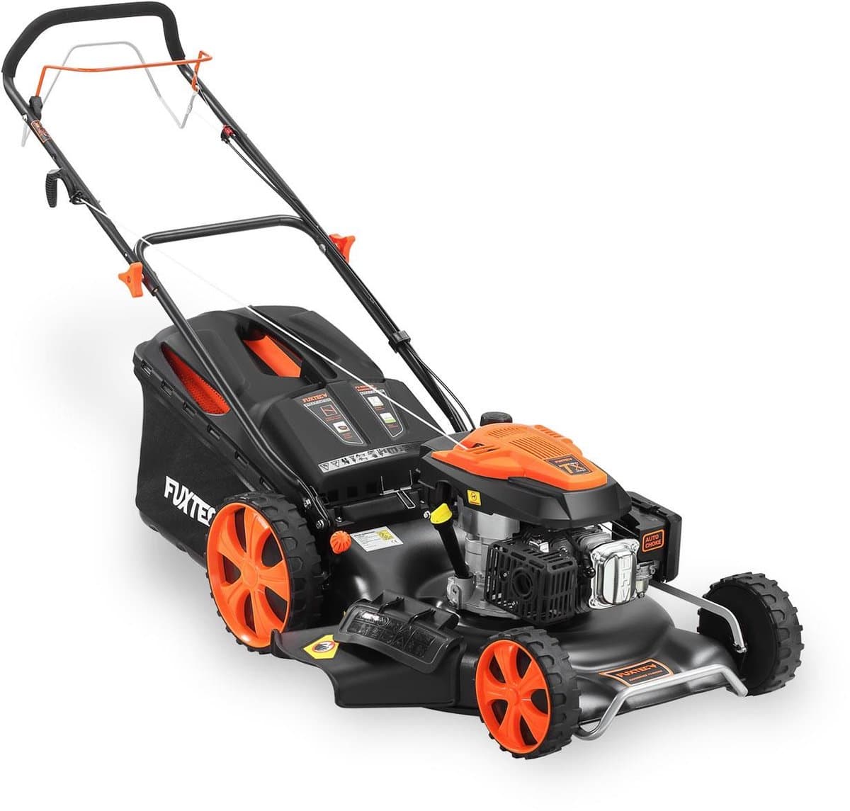 FUXTEC 4-in-1 Benzine grasmaaier FX-RM5396 - 5,3 PK & 53 cm maaibreedte & hoogteverstelling 25-75 mm | 70L grasopvangbak, mulchfunctie & zij-uitworp thumbnail 8