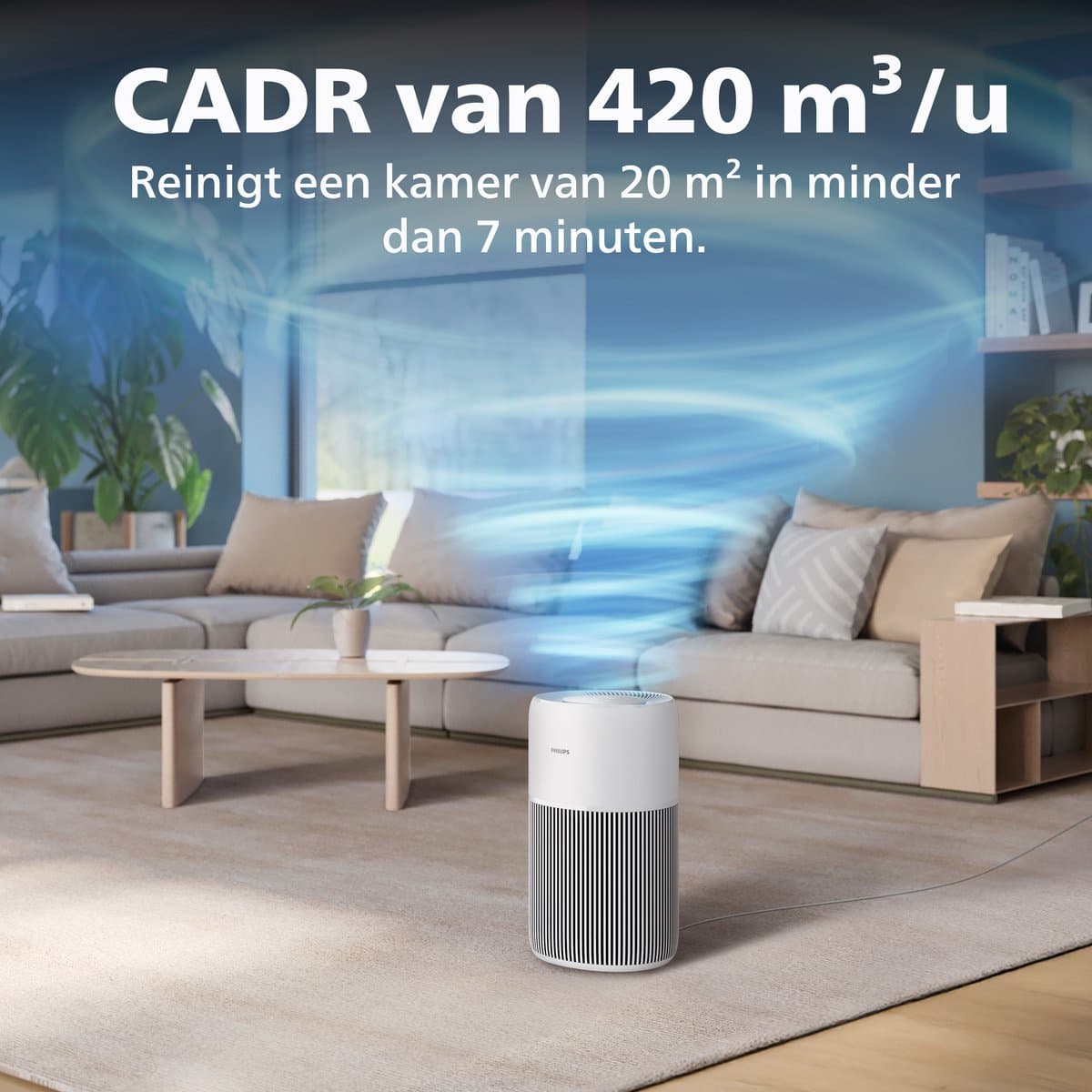 Philips PureProtect 2200 Series - Luchtreiniger - CADR 420m3/u - Ruimtes tot 109m2 - 3 Laags HEPA Filtratie - Air+ App - Ultrastil - Nachtlampje - Wit - AC2220/10 thumbnail 5