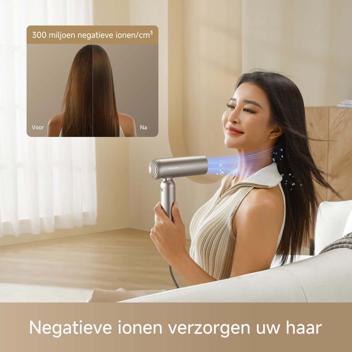 Dreame Pocket Pro - Goud - Professionele Haardroger 110.000 TPM - Snel drogen - Stil - Lichtgewicht - Alle haartypen - Negatieve Ionen - Compact - - 2026 version thumbnail 4