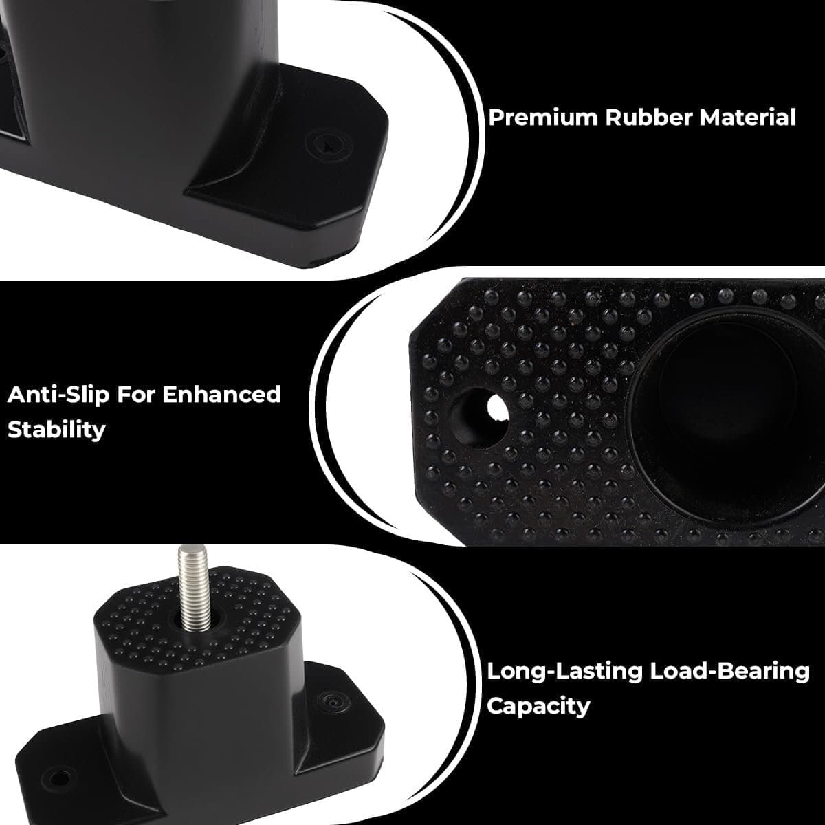 Trillingsdempers - Rubberen Lagers - Airco Stabiliseren - Buitenunit Ondersteuning - 4 Stuks - Zwart thumbnail 3