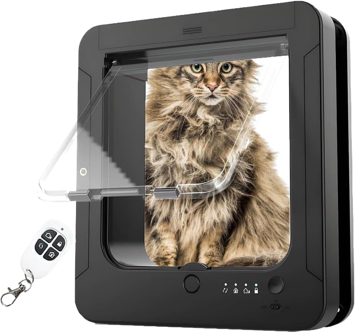 Huisdierluik - Slimme Kattenluik - Toegangscontrole Huisdieren - Microchip Geactiveerd - 29.8 x 26.3 cm - Zwart