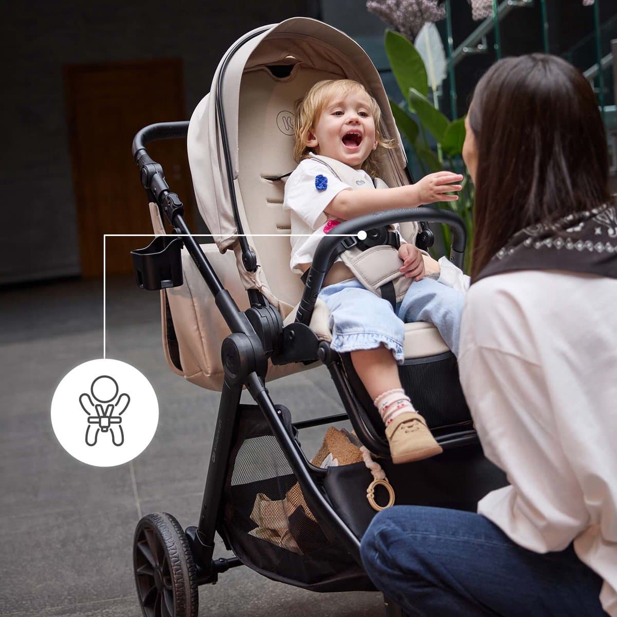 Kinderkraft VESTO 2 – 3-in-1 kinderwagen – Memory buttons – Opvouwbaar met zitting 2 richtingen – Vering op alle wielen – Grijs thumbnail 4