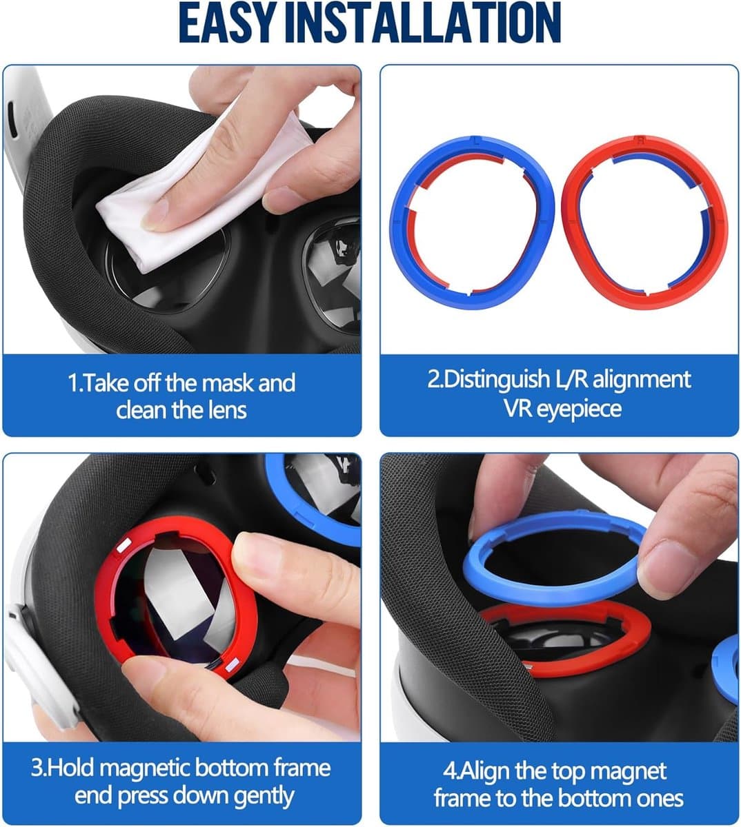 VR Magnetische Frame Bril Spacer voor Oculus/Meta Quest 3, Lenzen Insert Bril Lens Protector Accessoires, Anti Krassen Glas Spacer Bescherming voor Oculus Quest 3 Headset thumbnail 3