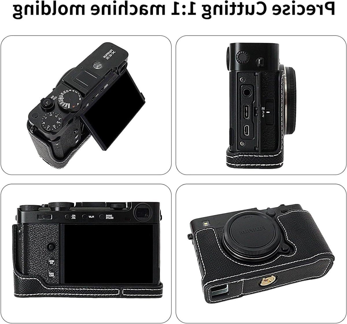 Stijlvolle en beschermende cameratas voor Fujifilm X-E5 van PU leer - Perfecte pasvorm, accessoires en draagtas voor fotografen thumbnail 2