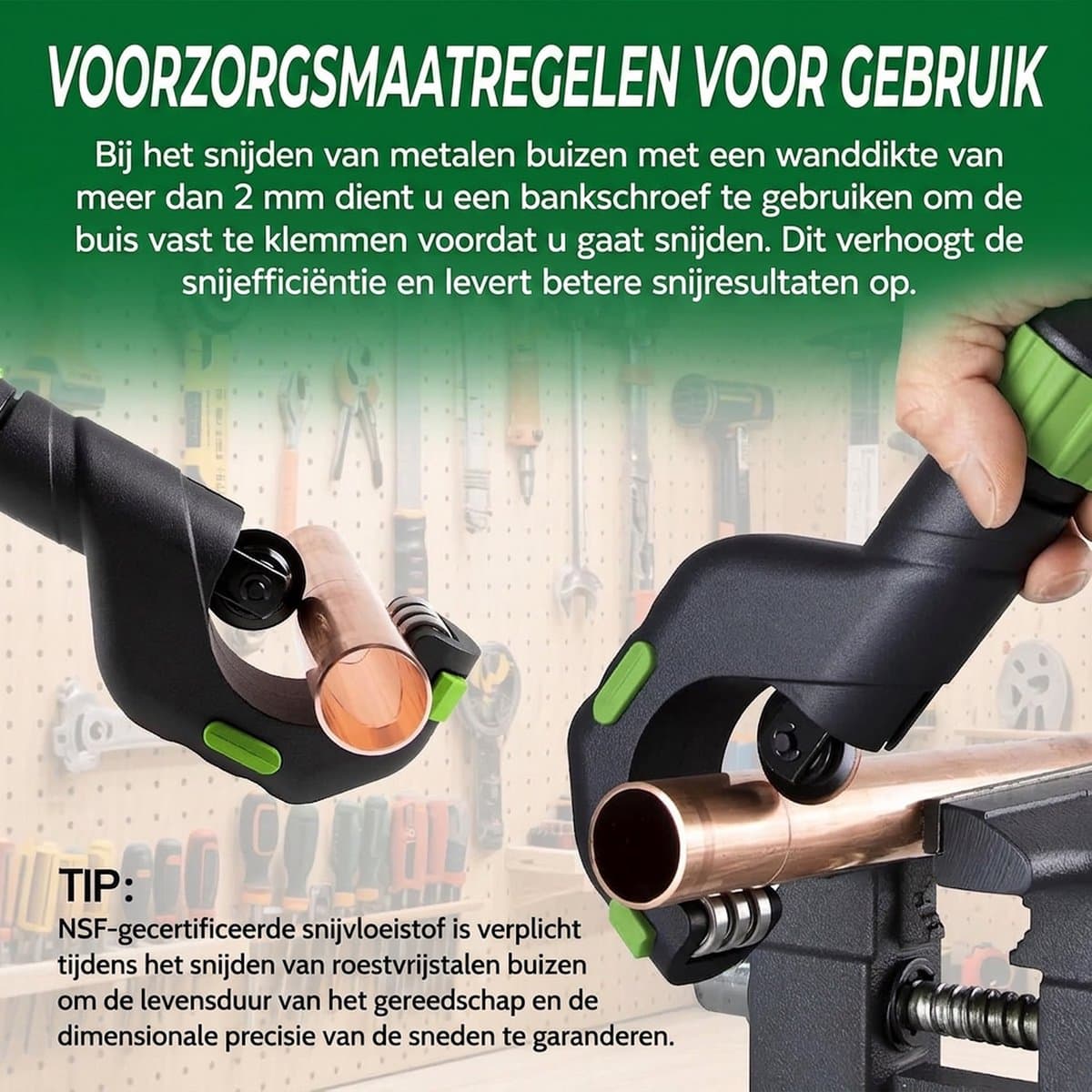 Fokelyi - Pijpsnijder - met ontbramer - Bereik 0 tot 50 mm Buizensnijder voor staal - Pijpsnijder koper - PVC Schaar - 2-delige set thumbnail 6