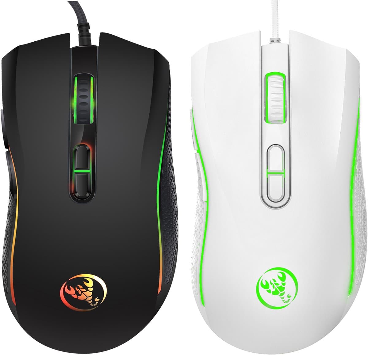 HXSJ A869 Bedrade Gaming Muis – 3200 DPI – RGB Verlichting – Ergonomisch – Programmeerbare DPI – USB Gaming Mouse – Wit thumbnail 8