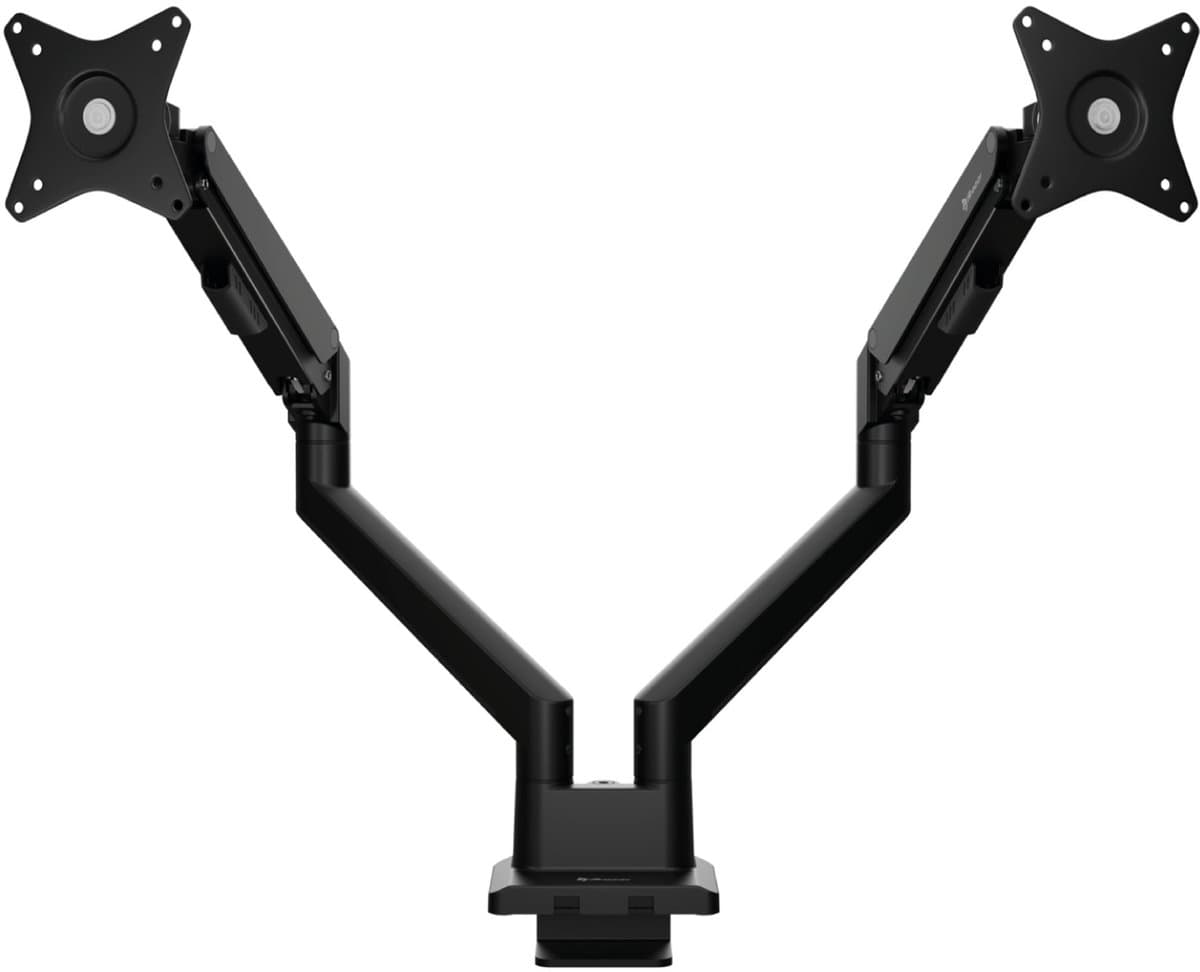 Arozzi Alzare Neo Dubbele Monitor Arm - Gasfeder - Kabelbeheer - 17" tot 34" - Zwart thumbnail 3