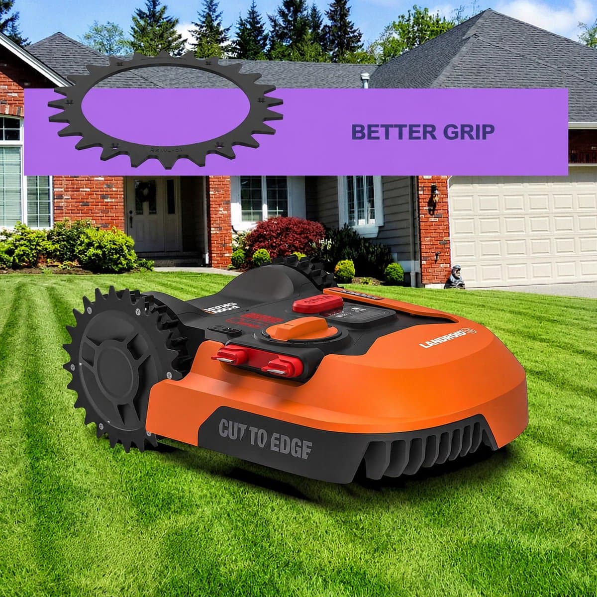 Sander Shop Robotmaaier kunststof spikes voor Worx Landroid S & M, 205 mm robotmaaier, wielspikes met 12 schroeven, tractieverbetering voor robotmaaier, spikes accessoires thumbnail 5
