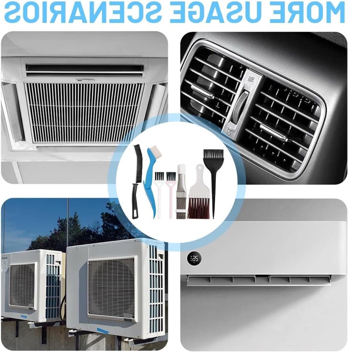 Complete Reinigingsset voor Wasdrogers - 7 Stukken, Borstels en Kammen voor Filters, Radiatoren en Airconditioning Accessoires thumbnail 6