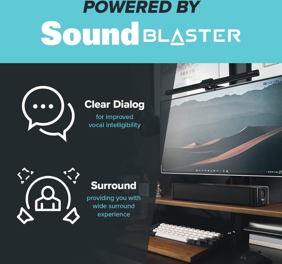 Creative Stage SE Soundbar - Bluetooth 5.3, 60W voor monitors thumbnail 7