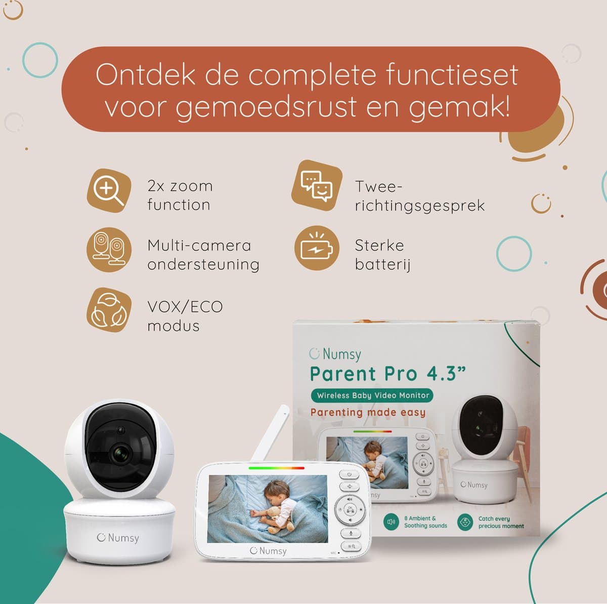 Numsy Parent Pro met lokale verbinding en 355° camera thumbnail 7