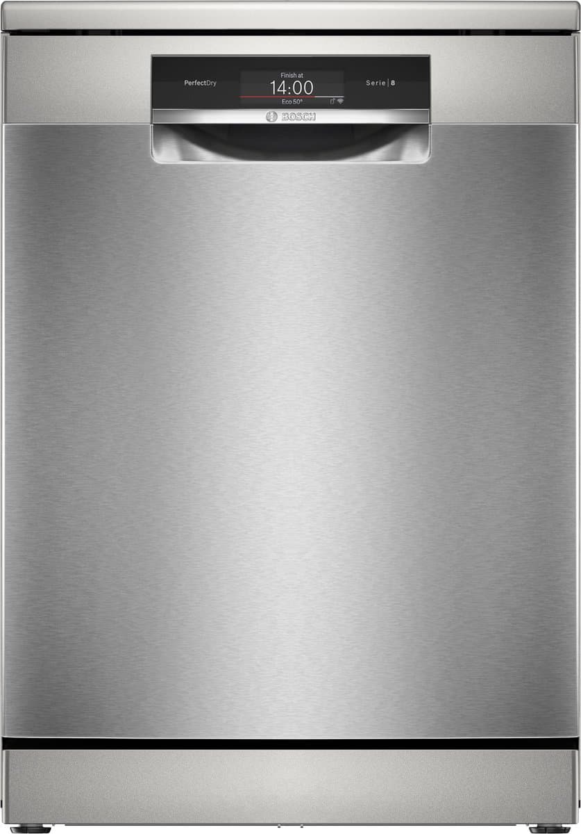 Bosch SMS8TCI04E - Serie 8 - Vaatwasser Vrijstaande vaatwasser - 60 cm - PerfectDry met zeolith: perfecte droogresultaten met een laag energieverbruik - Geborsteld staal - Energielabel A - Home Connect