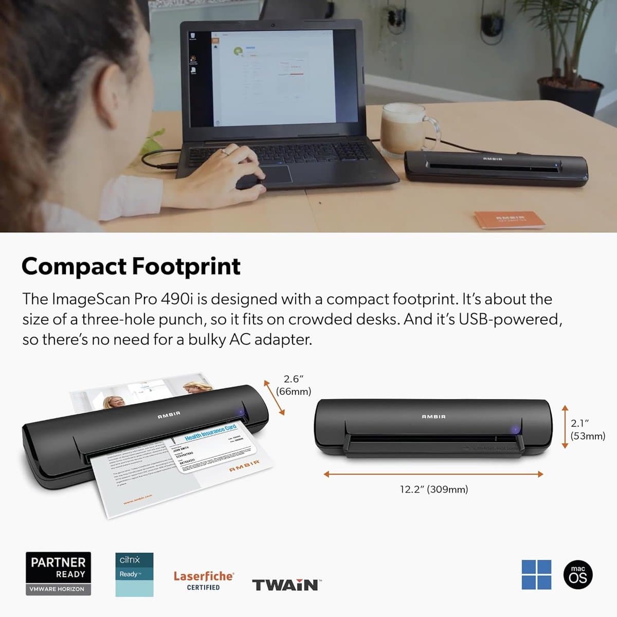 Snelle Dubbelzijdige Documentenscanner met Hoge Resolutie voor Paspoorten en Documenten thumbnail 4