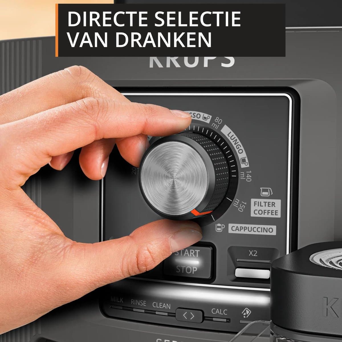 Krups Serenity EA402H - Volautomatische Espressomachine - Donkergrijs - Snel Opgewarmd - Compact thumbnail 5