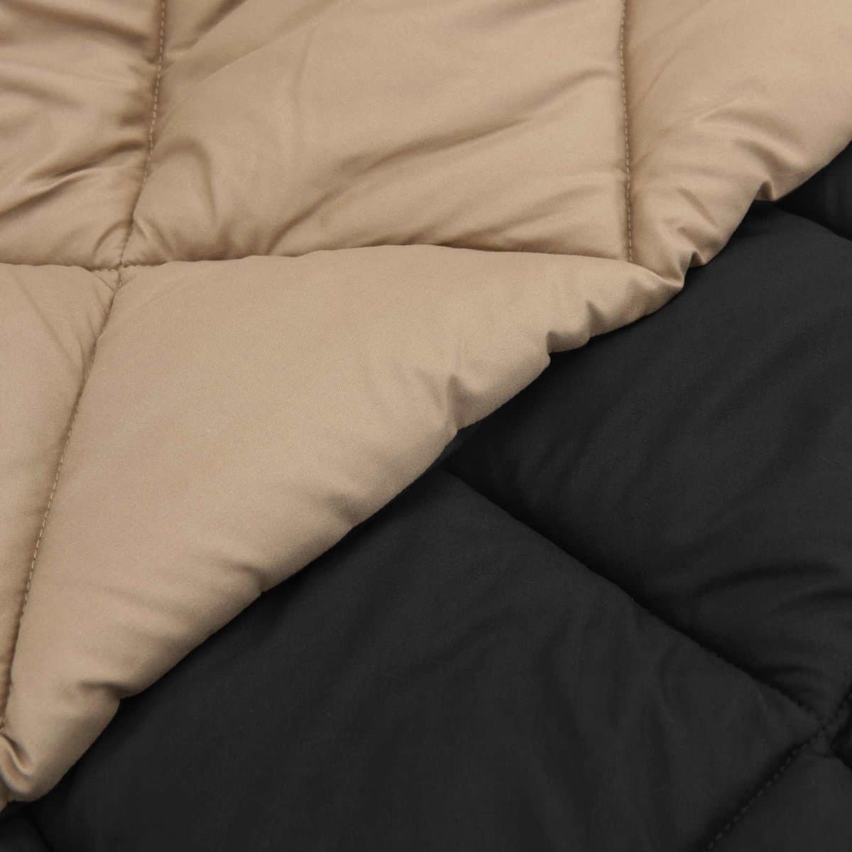 vidaXL - Winter - Duvet - Zwart - en - Taupe - 220 - x - 240 - cm - Microvezel thumbnail 6