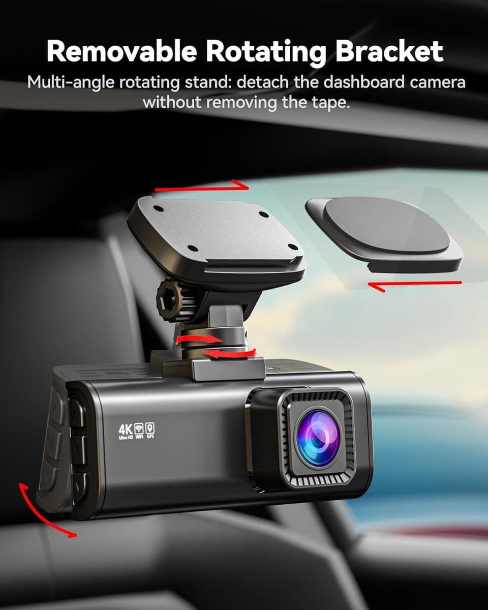 RedTiger F7N Pro Dual Dashcam voor auto - 4K & 1080p - Voor en achter Camera - WiFi en Gps - 3,18 inch LCD met App - Sony Sensor - Nachtzicht - Parkeerbewaking - G Sensor - Loop opname thumbnail 4