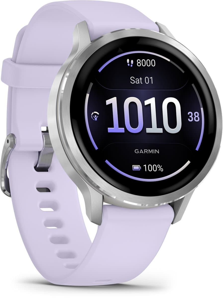 Garmin Venu 4 - Multisport smartwach - 41 mm - AMOLED - Zilverkleurig/Lila thumbnail 2
