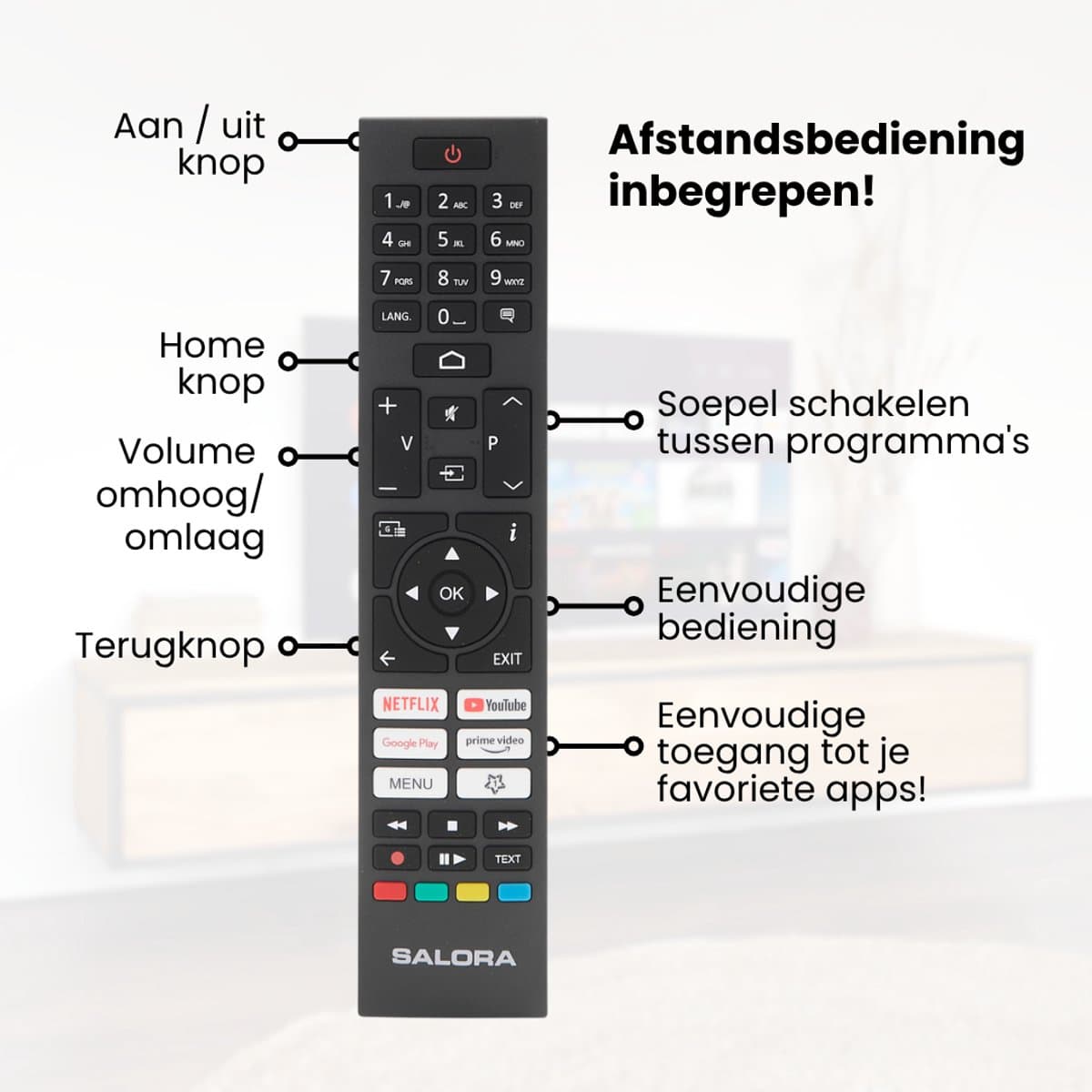 Salora SMART65TV - Tv 65 inch - Smart TV - 4K TV - Android TV - Smart tv 65 inch - TV - 65 inch smart tv - 2025 model thumbnail 6