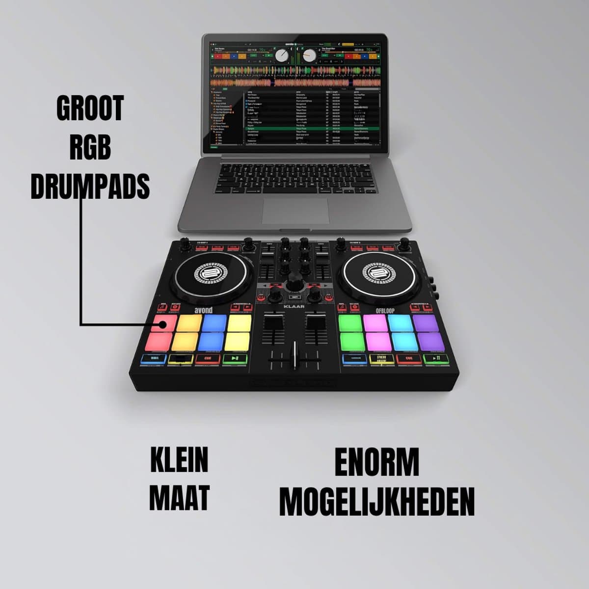 null SCH DJ Controller met 16 RGB pads en 9 power modes