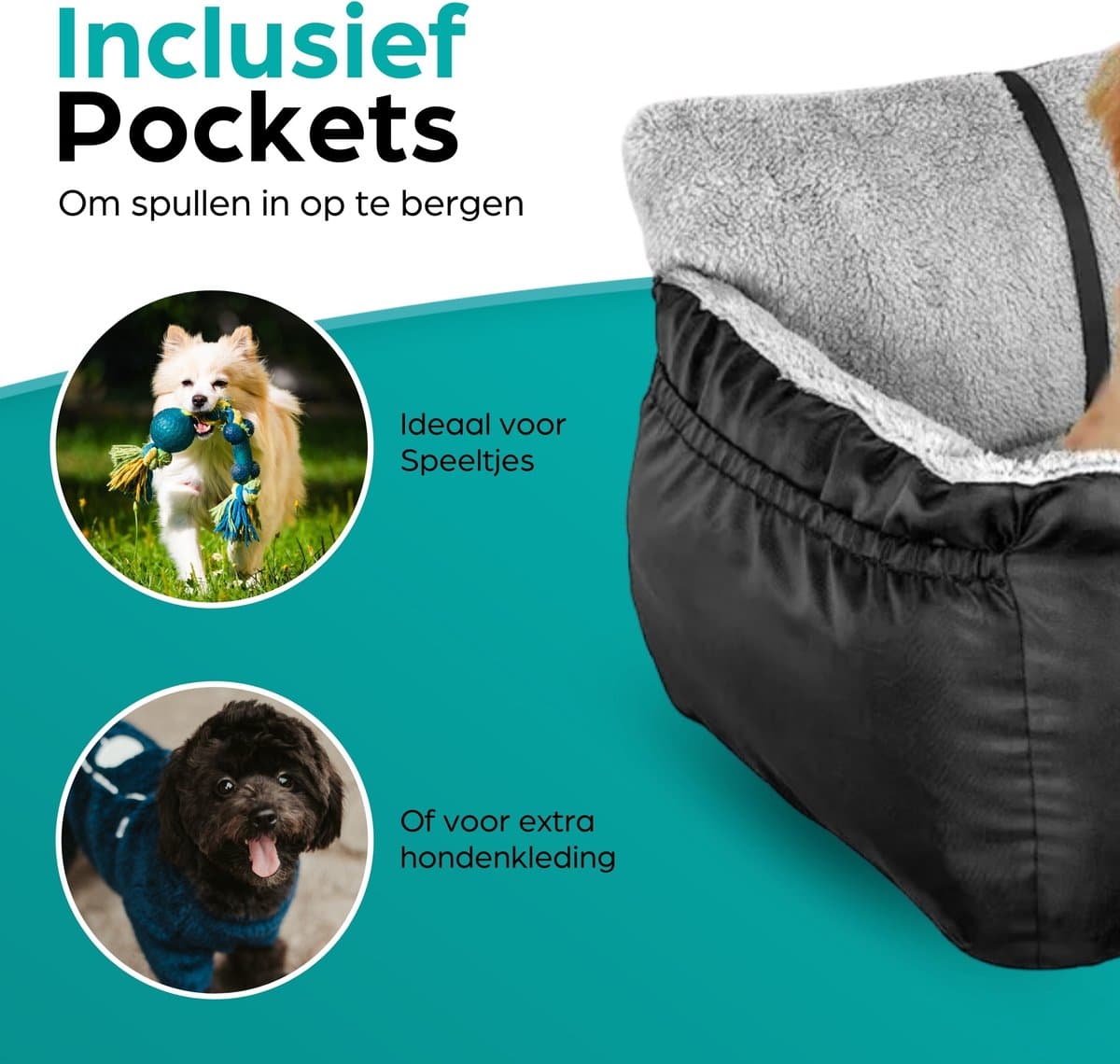 Filo Wasbare Autostoel Hond met Gordel - Hondenmand Auto - Voor in de Auto en Achterbank -Automand Honden - Hondenstoel - Hondenmand thumbnail 3