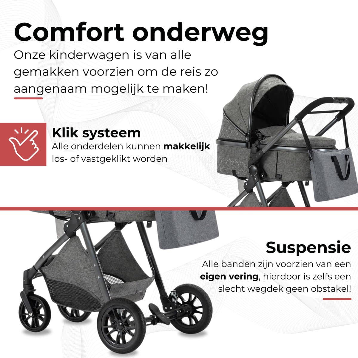 Lunola Nova - Kinderwagen 3-in-1 - incl. autostoel - 0-20kg - XXL - Multifunctionele Buggy 3in1 - Donkerbruin / Chocolade thumbnail 8