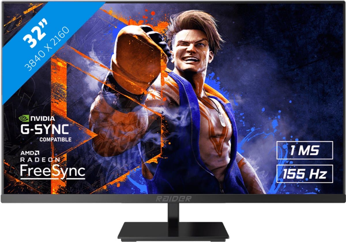 RAIDER 155Hz 4K ULTRA GAMING - 32 inch - 155Hz - 1 ms - 3840x2160 - 120Hz en 4K op PS5 Xbox series X/S - Zwart
