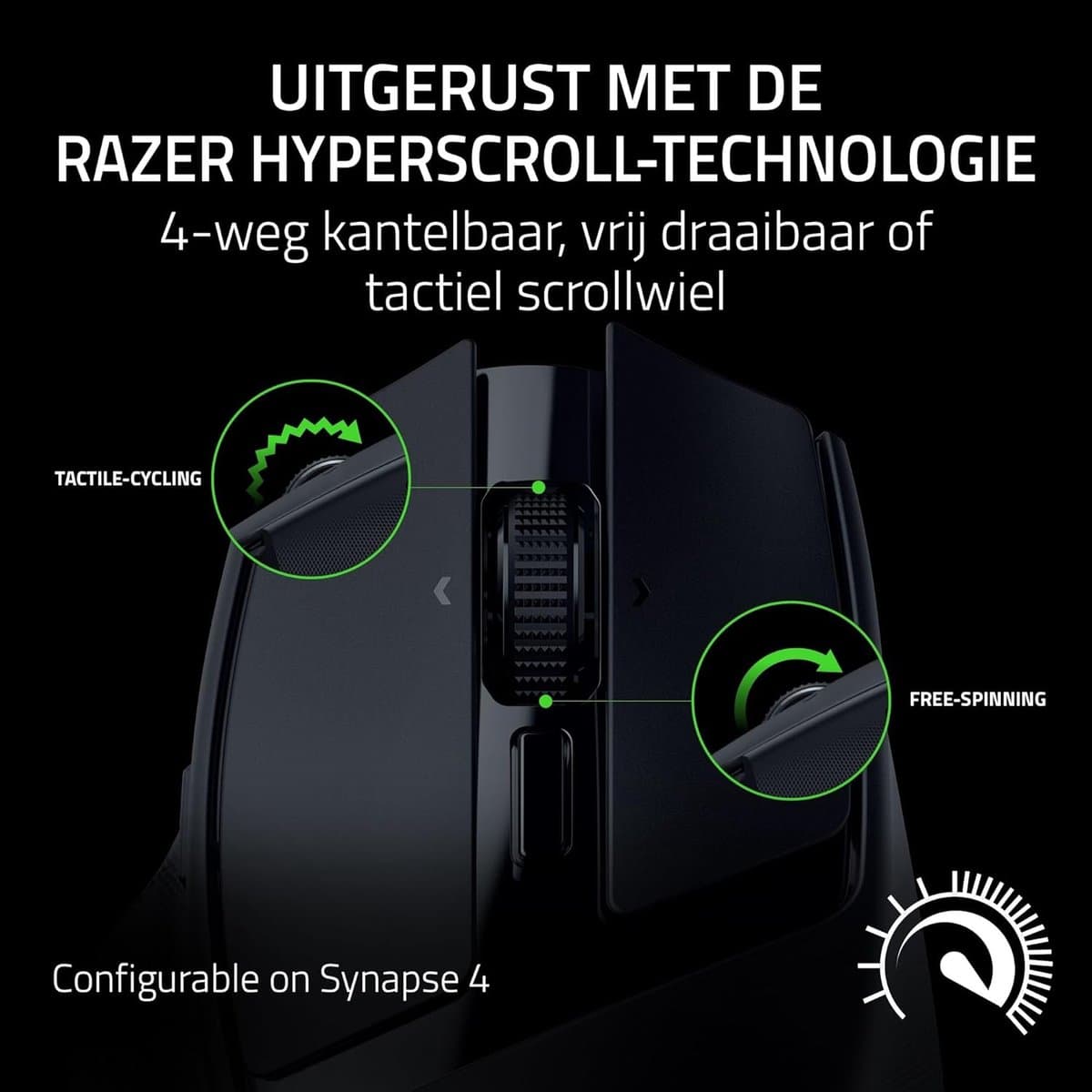 Razer Basilisk Mobile - Draadloze Gaming Muis - RGB - Compact & Ergonomisch - 18.000 DPI - Zwart thumbnail 4