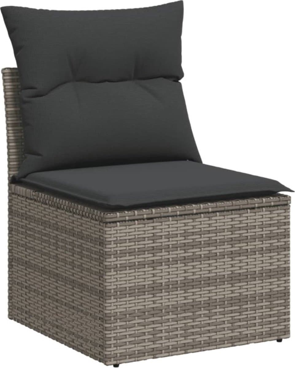 vidaXL - 8-delige - Loungeset - met - kussens - poly - rattan - grijs thumbnail 3