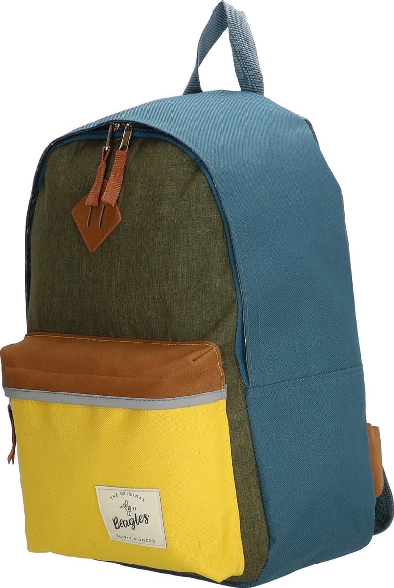 Beagles Originals Mulit Color Rugzak - School Tas - Rugtas - Kinderrugzak - 6-10 Jaar - Tablet Vak - Chromebook Vak - Olijfgroen