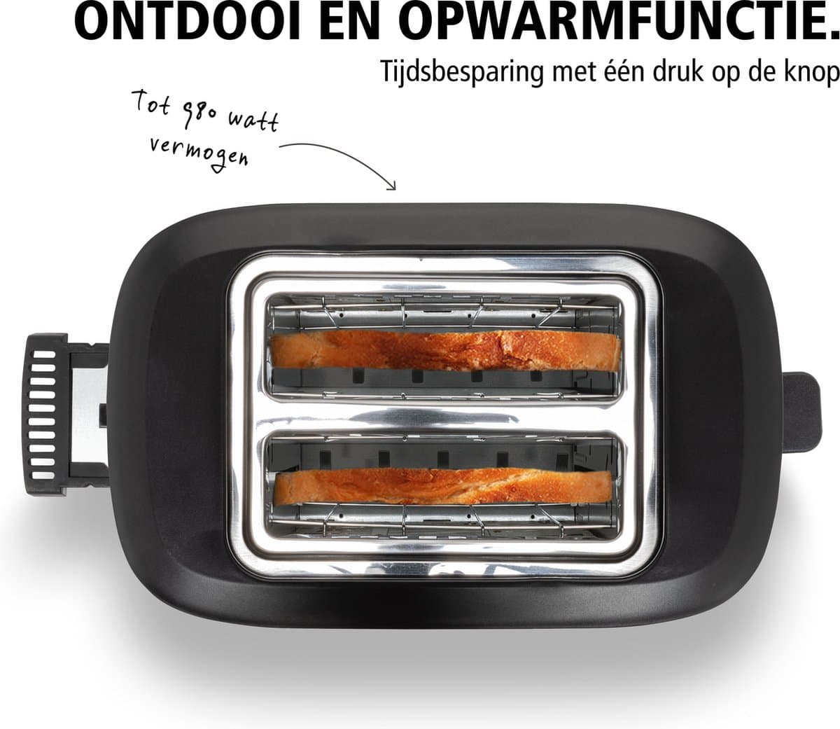 Brabantia Broodrooster - 980 Watt - 6 Roosterstanden - Toaster met Snoeropbergruimte - BBEK1027 thumbnail 7