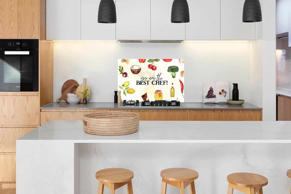 KitchenYeah Spatscherm 100x65 cm - You are the best chef thumbnail 4