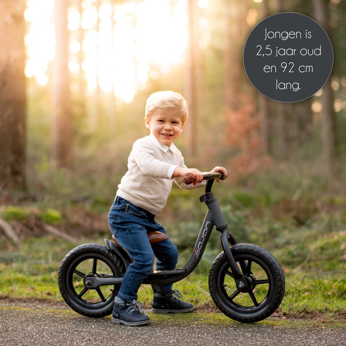 Sajan Loopfiets - Balance Bike - Jongens en Meisjes - Loopfiets 2 Jaar - Buitenspeelgoed - Mat-Oker thumbnail 2