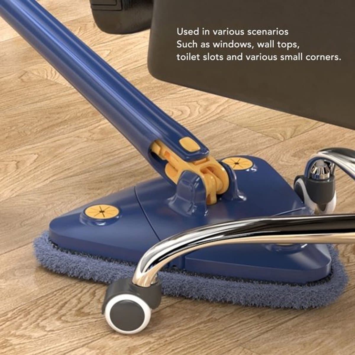 Dailygoody - Mop Spin Mop - Driehoekige Dweil - 360 Graden Draaibaar - Verstelbare thumbnail 5