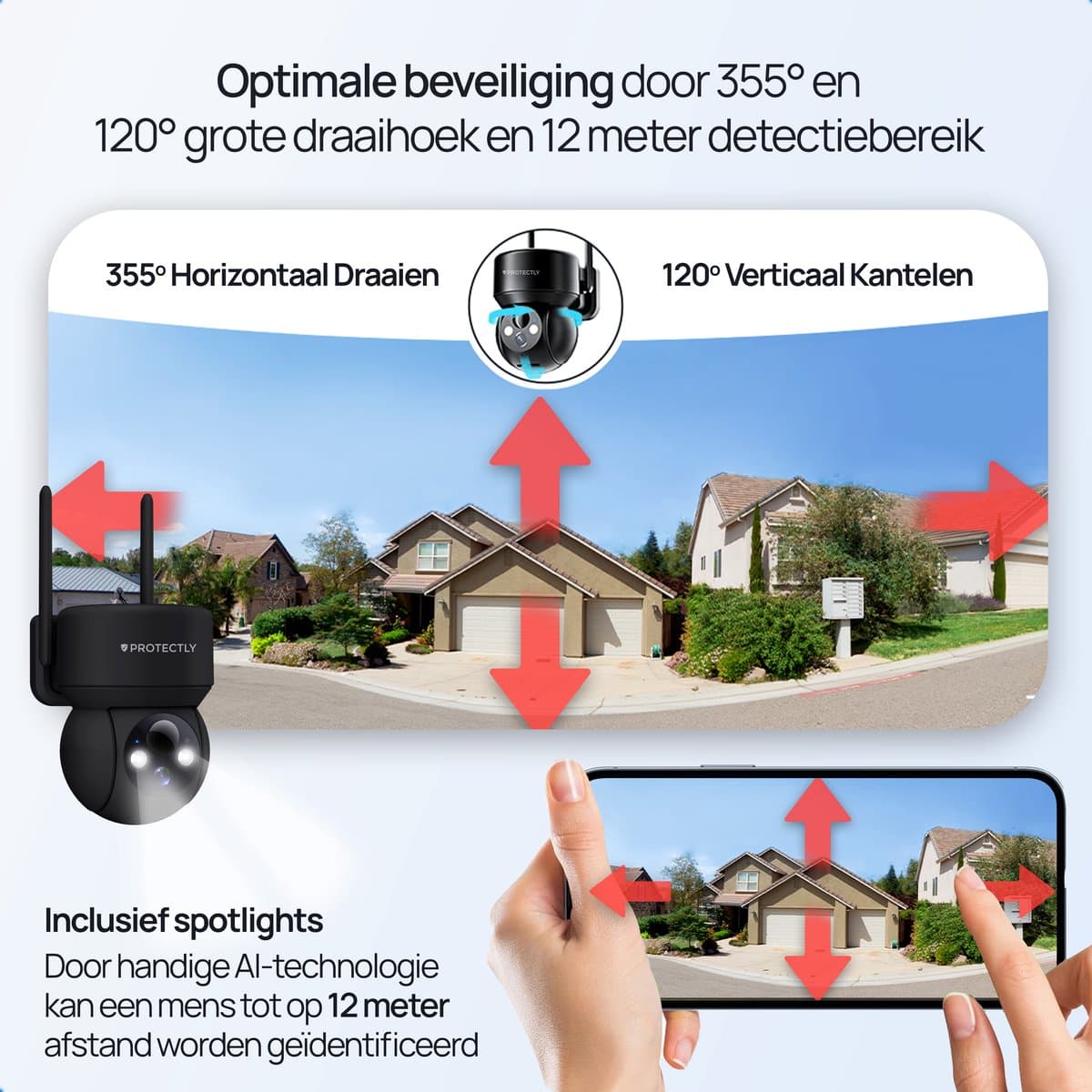 Protectly 2K Draadloze Beveiligingscamera Buiten met 64GB SD thumbnail 2
