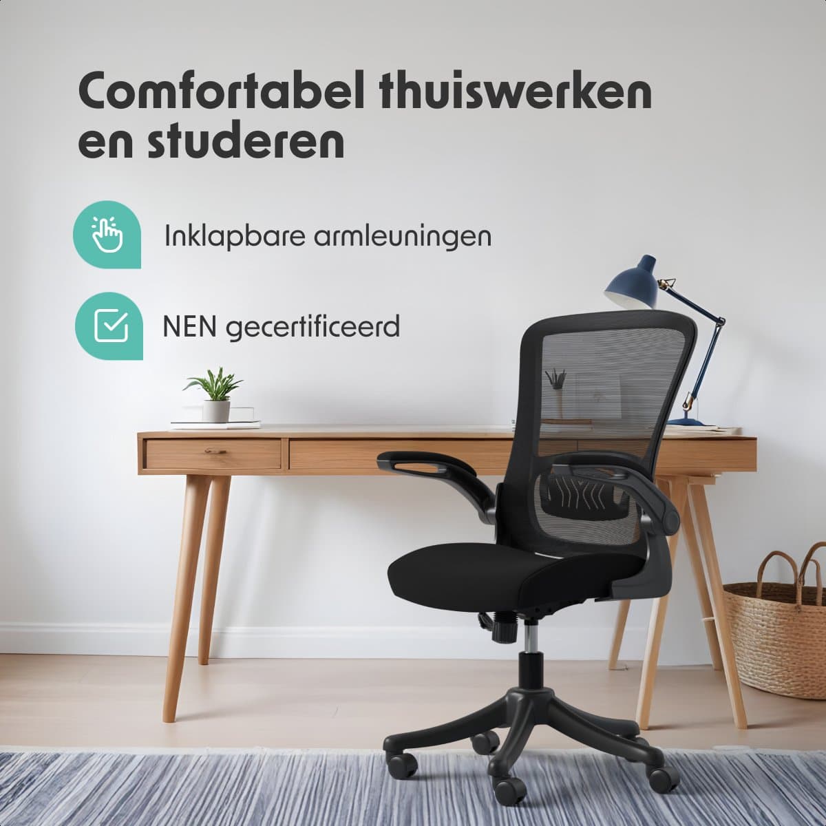 LifeGoods Ergonomische Bureaustoel - NEN1335-gecertificeerd - Gamestoel - Office Chair - Volwassenen - Kantoorstoel - Verstelbaar - Zwart thumbnail 2