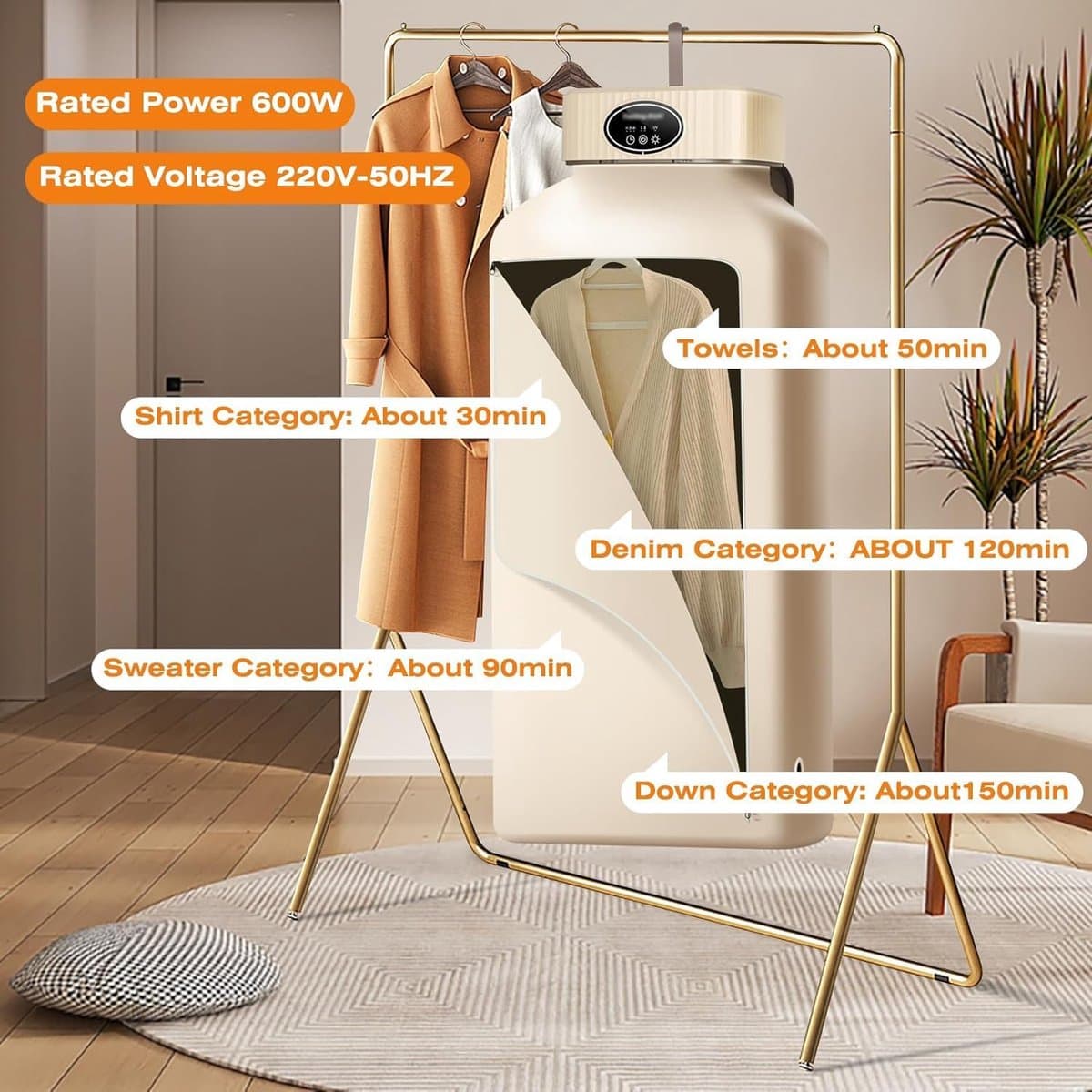 Draagbare wasdroger - Droger - Condenserende heteluchtdroger - 360° droogcyclus - UV + hitte sterilisatiefunctie - Dubbele veiligheidsbescherming - Ideaal voor op reis en om kleding te drogen bij nat weer thumbnail 8