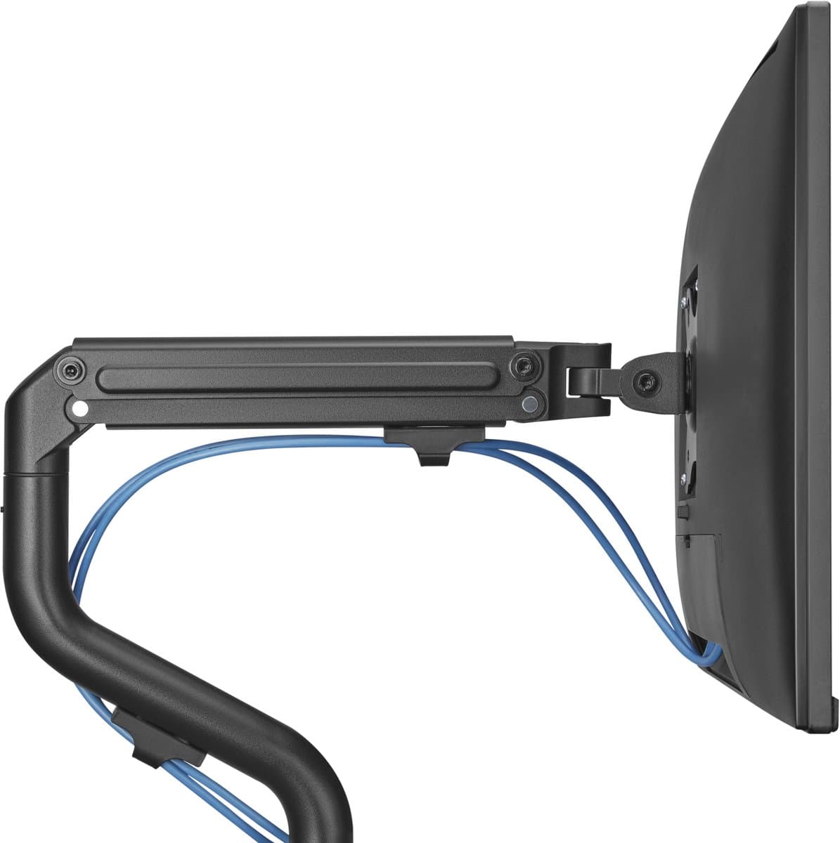 Gembird Verstelbare Bureau Monitorarm voor Dubbele Monitoren, 17–32 Inch, 8 kg per Monitor, Verstelbare Gasveren, 180° Rotatie, Kanteling +90° tot -45°, 90° Zwenkbaar, VESA-compatibel, Zwart thumbnail 2