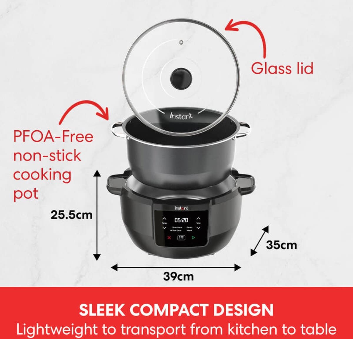 Instant Pot Superior 7,2L Slow Cooker - 4-in-1 Slowcooker - Sauteren - Stomen - Warmhouden - Tot 10 Porties - One-Pot Koken thumbnail 3