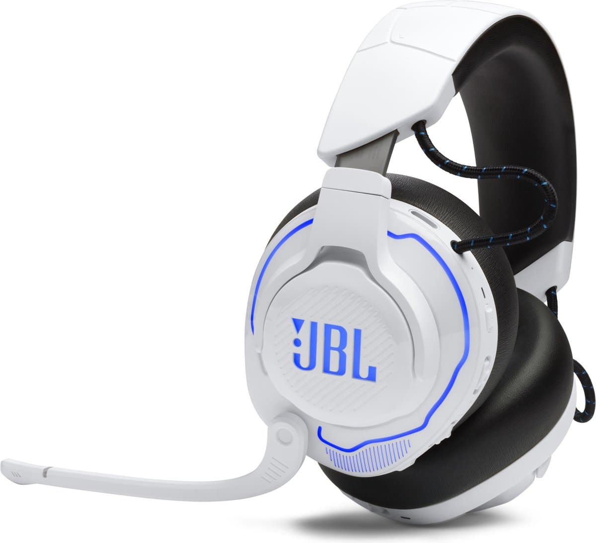 JBL Quantum 910P - Draadloze Over-ear Headset voor PlayStation (PS5 & PS4) - 2.4 GHz & Bluetooth - Noise Cancelling - Headtracking 3D Audio - 45+ uur batterij - Wit