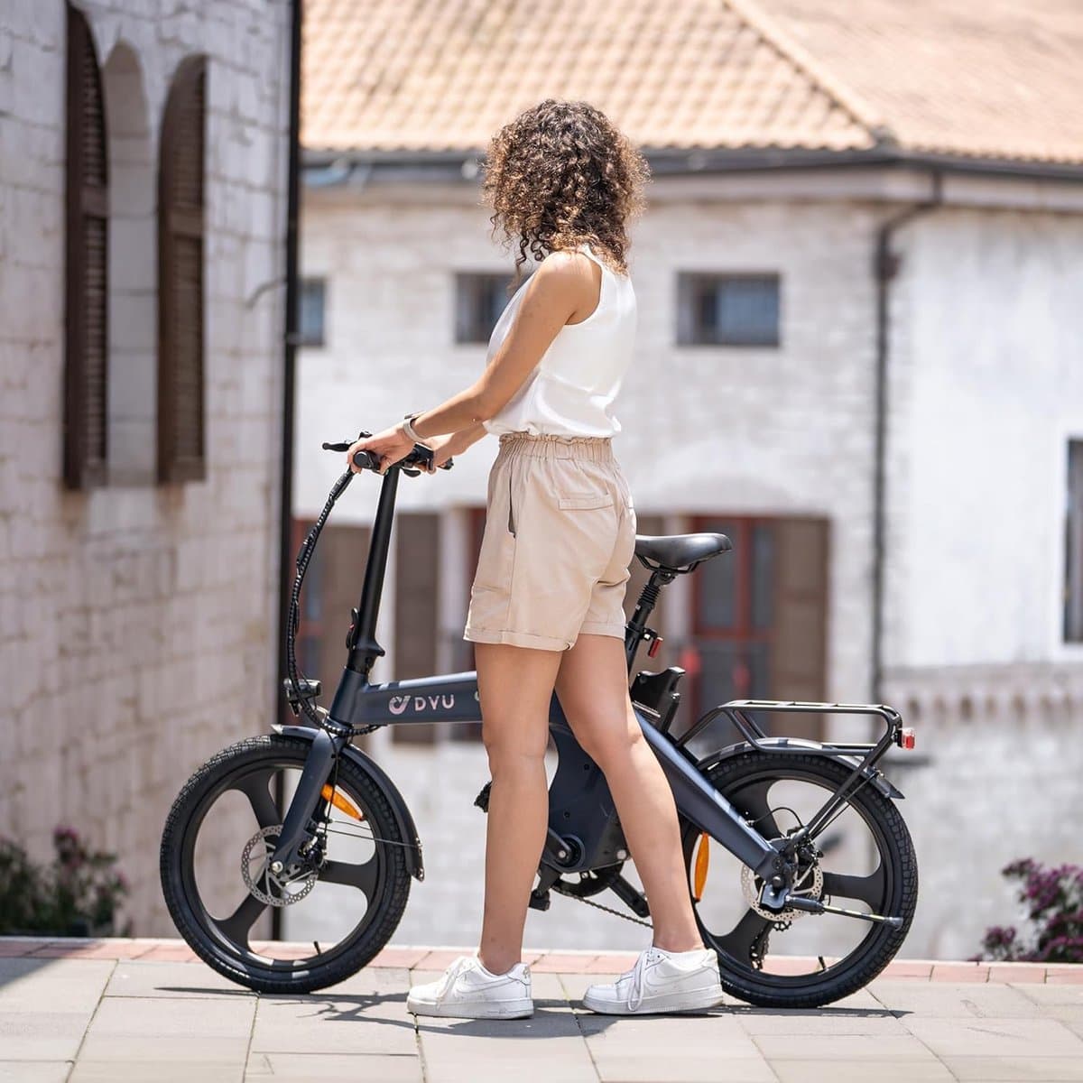 DYU T1 20 Inch Elektrische vouwfietsen - Elektrische fiets - Draagbare e-bike voor woon-werkverkeer in de stad - max. snelheid 25 km/u - 250 W motor, 55 km actieradius - LED-verlichting en LCD-display - IP54 Waterproof thumbnail 7