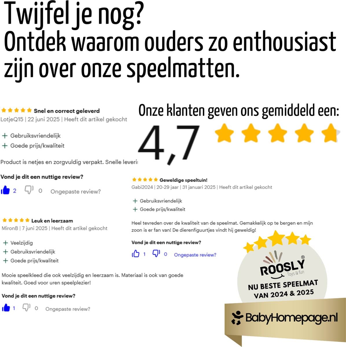 Roosly Speelmat Baby - Fluwelen Speelkleed baby - speeltapijt - kruipmat - playmat - Extra Dik Traagschuim 3 cm - Antislip - Zacht & Veilig - 150 x 200 cm - Stone Grey thumbnail 7
