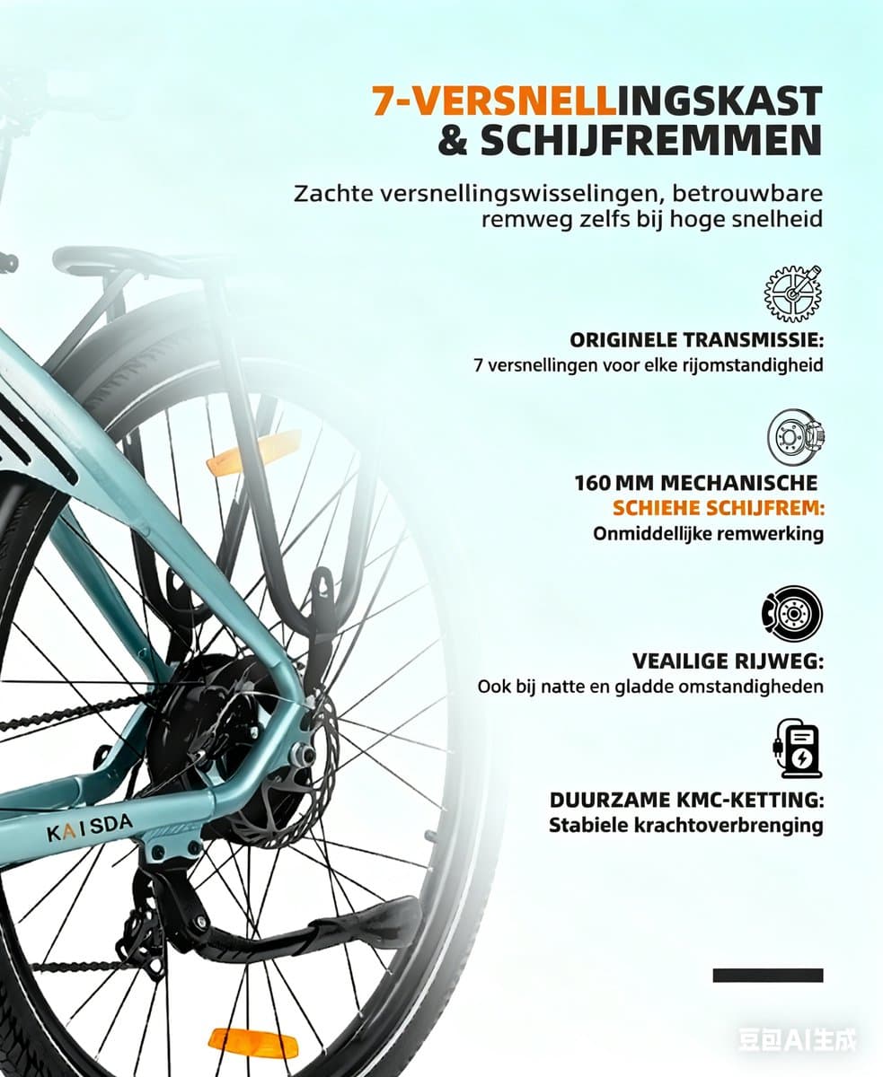 Elektrische 28" fiets 250W motor - 150km bereik thumbnail 8