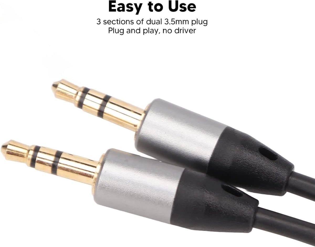 Bedrade Headset - Mono Oortelefoon - Klantenservice Bellen - Ruisonderdrukking HD - Dubbele 3.5mm - Zwart thumbnail 6