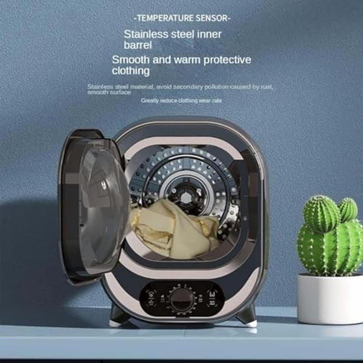 Draagbare Wasdroger - Mini Droger - Kleine Ruimtes - Warmtepomp Technologie - 5 kg Capaciteit - Blauw thumbnail 8