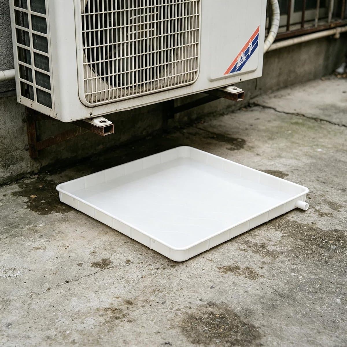 Condensbak Airco - Lekbak Unit - Vocht Opvangen - Zijafvoer Ontwerp - 40x40 cm - Wit thumbnail 4