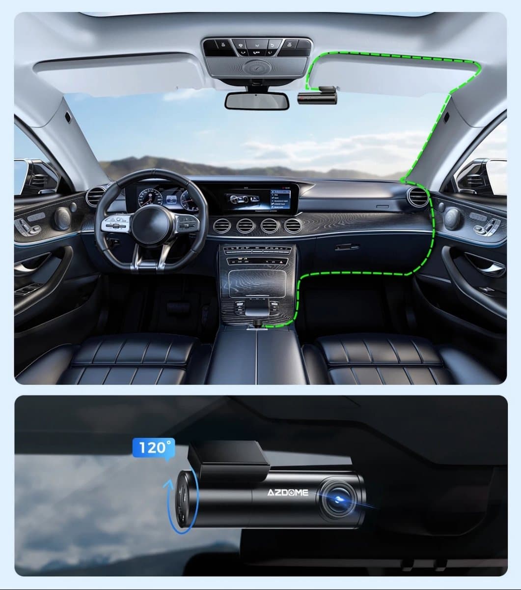 AZDome M300S 2CH 4K Wifi Gps dashcam voor auto - 4K + Full HD resolutie - Night vision - Parkeerbeveiliging - 64gb Micro SD kaart - 170 + 140 graden kijkhoek - Nachtzicht thumbnail 7