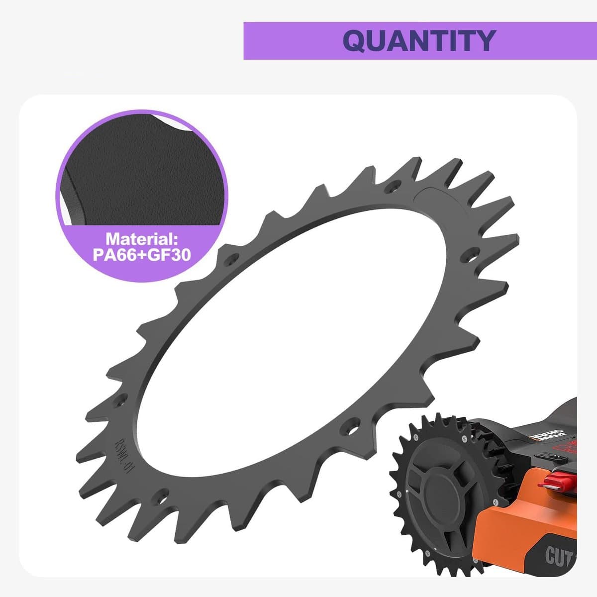 Sander Shop Robotmaaier kunststof spikes voor Worx Landroid S & M, 205 mm robotmaaier, wielspikes met 12 schroeven, tractieverbetering voor robotmaaier, spikes accessoires thumbnail 3