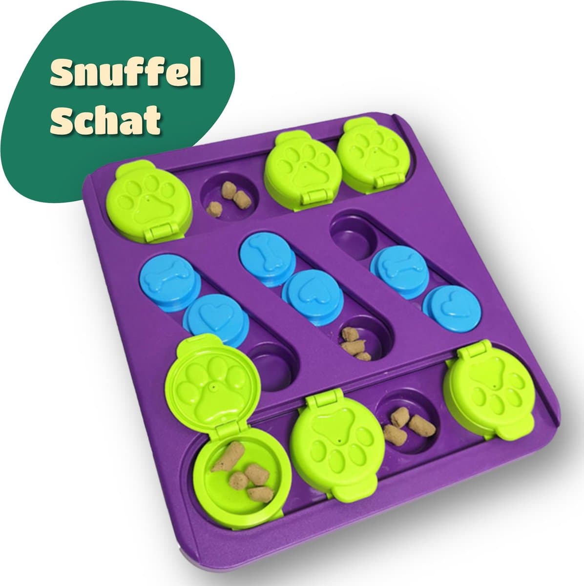 Mister Mill Puzzel Hond - Interactieve Hondenpuzzel - Intelligentiespeelgoed Hond / Kat - Denkspel Hond - Schatkist - Level 2 - Snuffel Schat - Interactieve Hond - Interactief Kattenspeelgoed - 30 x 27 CM