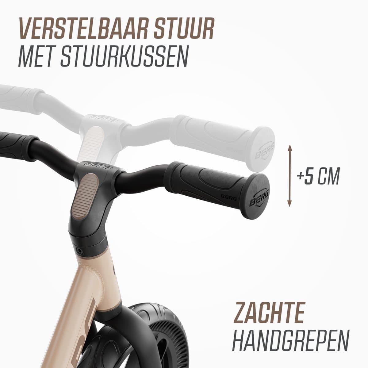 BERG MOOV10 Loopfiets - 2+ jaar - 10 inch - Lichtgewicht - Anti-lek EVA Banden - Verstelbaar Stuur en Zadel - Sand Beige thumbnail 5